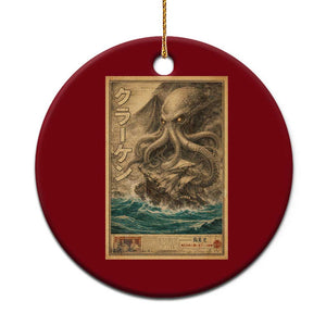 Vintage Japanese Sea Monster Ceramic Ornament Retro Mythology Newspaper Ukiyo-e Art TS10 1pc Red Print Your Wear