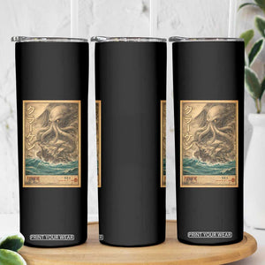 Vintage Japanese Sea Monster Skinny Tumbler Retro Mythology Newspaper Ukiyo-e Art TS10 Print Your Wear