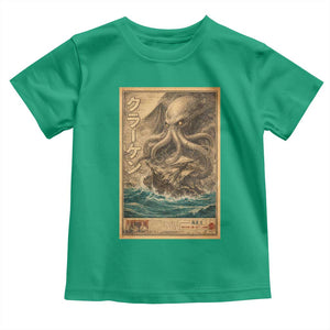 Vintage Japanese Sea Monster Toddler T Shirt Retro Mythology Newspaper Ukiyo-e Art TS10 Irish Green Print Your Wear
