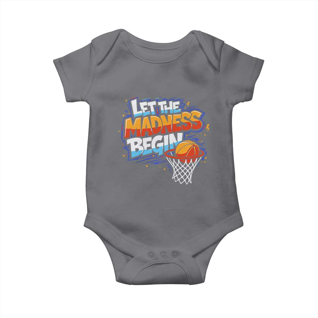 Basketball Bracket Baby Onesie Funny Let the Madness Begin Sporty Basketball Players Lovers TS10 Charcoal Print Your Wear
