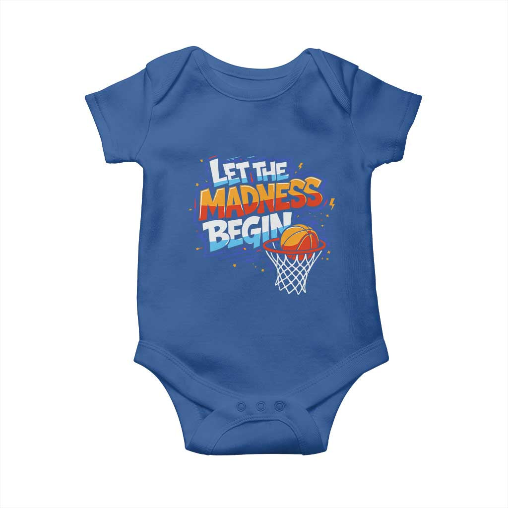 Basketball Bracket Baby Onesie Funny Let the Madness Begin Sporty Basketball Players Lovers TS10 Royal Blue Print Your Wear