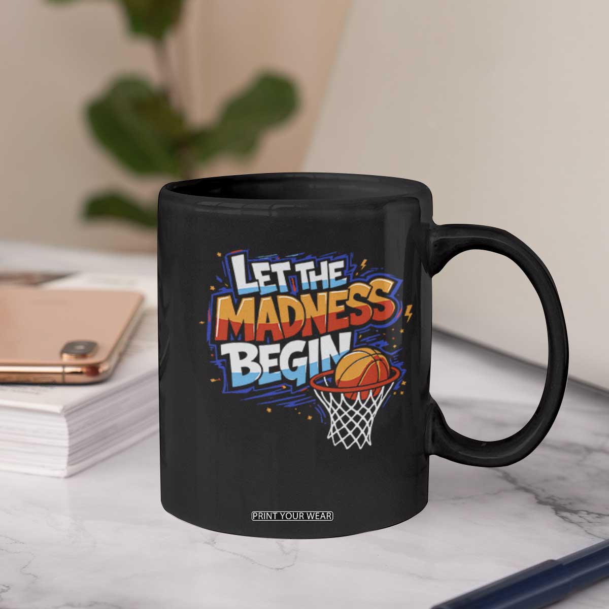 Basketball Bracket Coffee Mug Funny Let the Madness Begin Sporty Basketball Players Lovers TS10 Print Your Wear