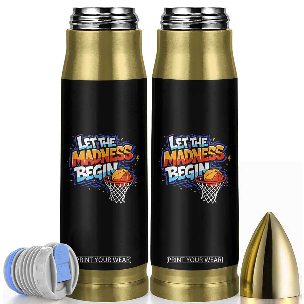 Basketball Bracket Bullet Tumbler Funny Let the Madness Begin Sporty Basketball Players Lovers TS10 Black Print Your Wear