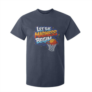 Basketball Bracket T Shirt For Kid Funny Let the Madness Begin Sporty Basketball Players Lovers TS10 Navy Print Your Wear