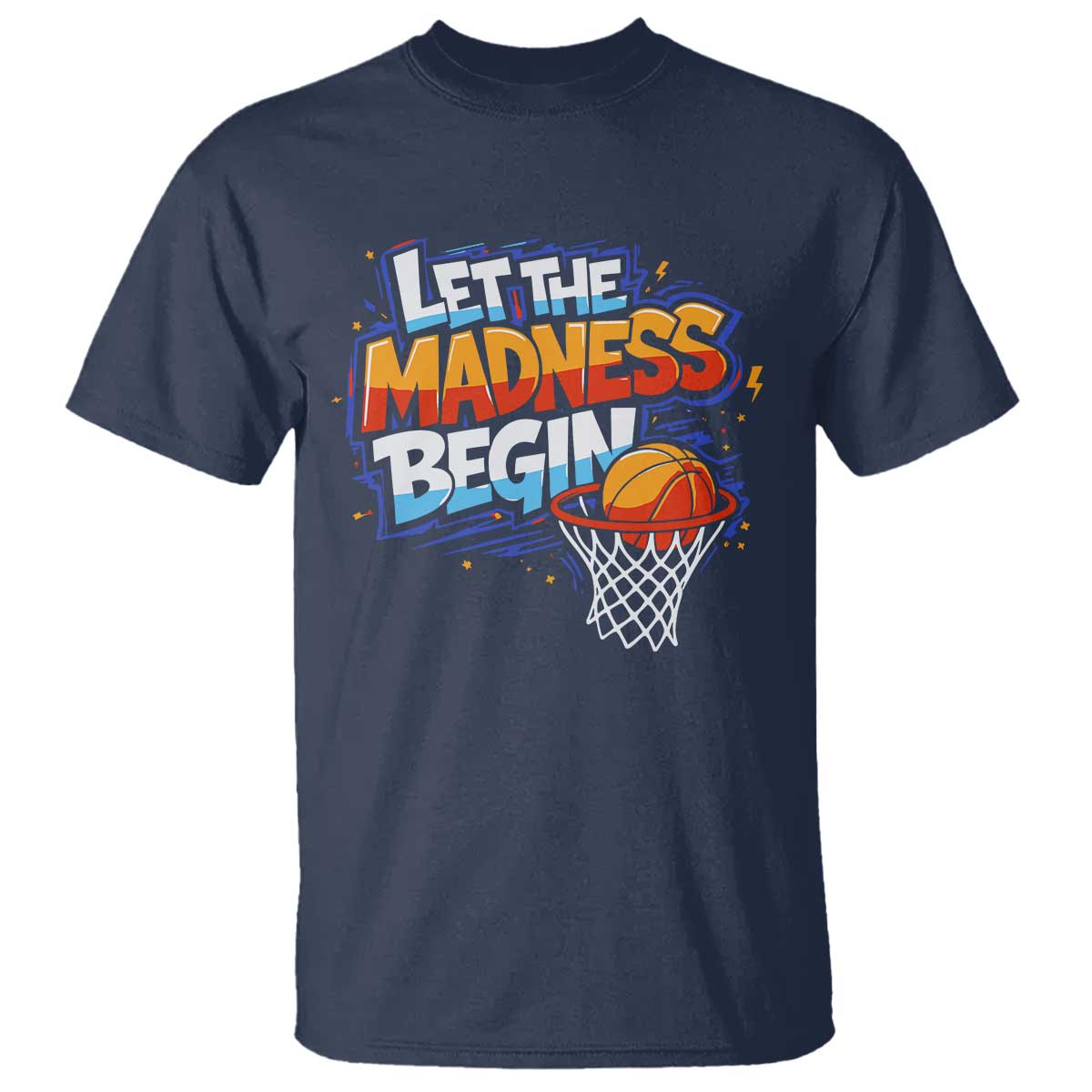 Basketball Bracket T Shirt Funny Let the Madness Begin Sporty Basketball Players Lovers TS10 Navy Print Your Wear