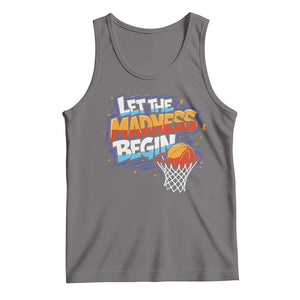 Basketball Bracket Tank Top Funny Let the Madness Begin Sporty Basketball Players Lovers TS10 Deep Heather Print Your Wear