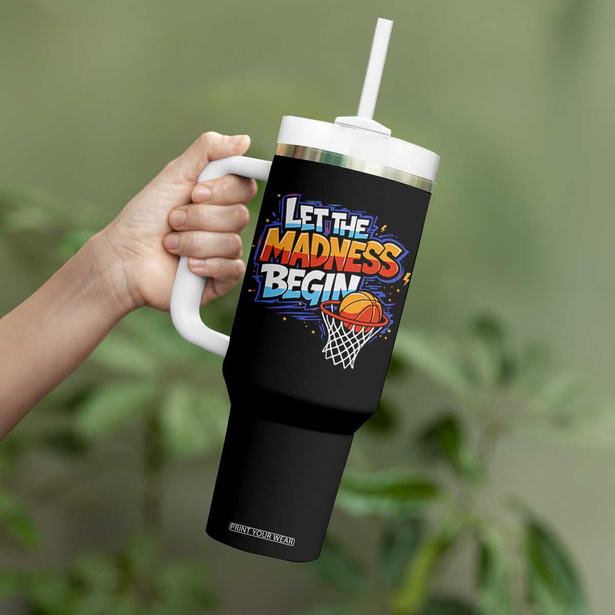 Basketball Bracket Tumbler With Handle Funny Let the Madness Begin Sporty Basketball Players Lovers TS10 Print Your Wear