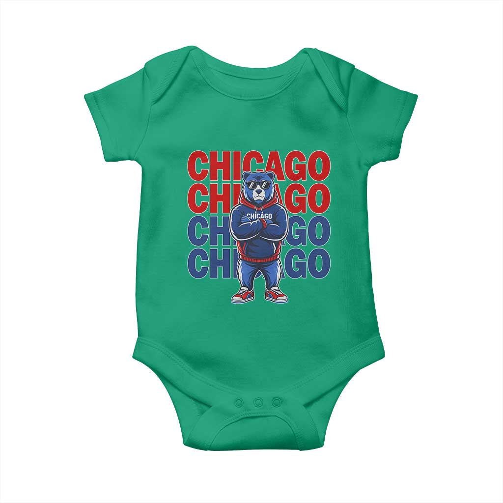 Vintage Chicago Pride Graphic Baby Onesie US State Sports Fan Baseball Lover TS10 Irish Green Print Your Wear