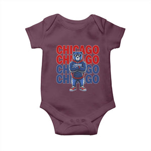 Vintage Chicago Pride Graphic Baby Onesie US State Sports Fan Baseball Lover TS10 Maroon Print Your Wear