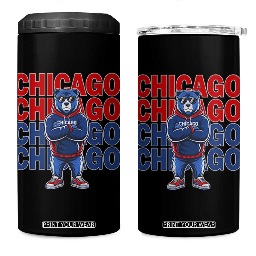 Vintage Chicago Pride Graphic 4 in 1 Can Cooler Tumbler US State Sports Fan Baseball Lover TS10 One Size: 16 oz Black Print Your Wear