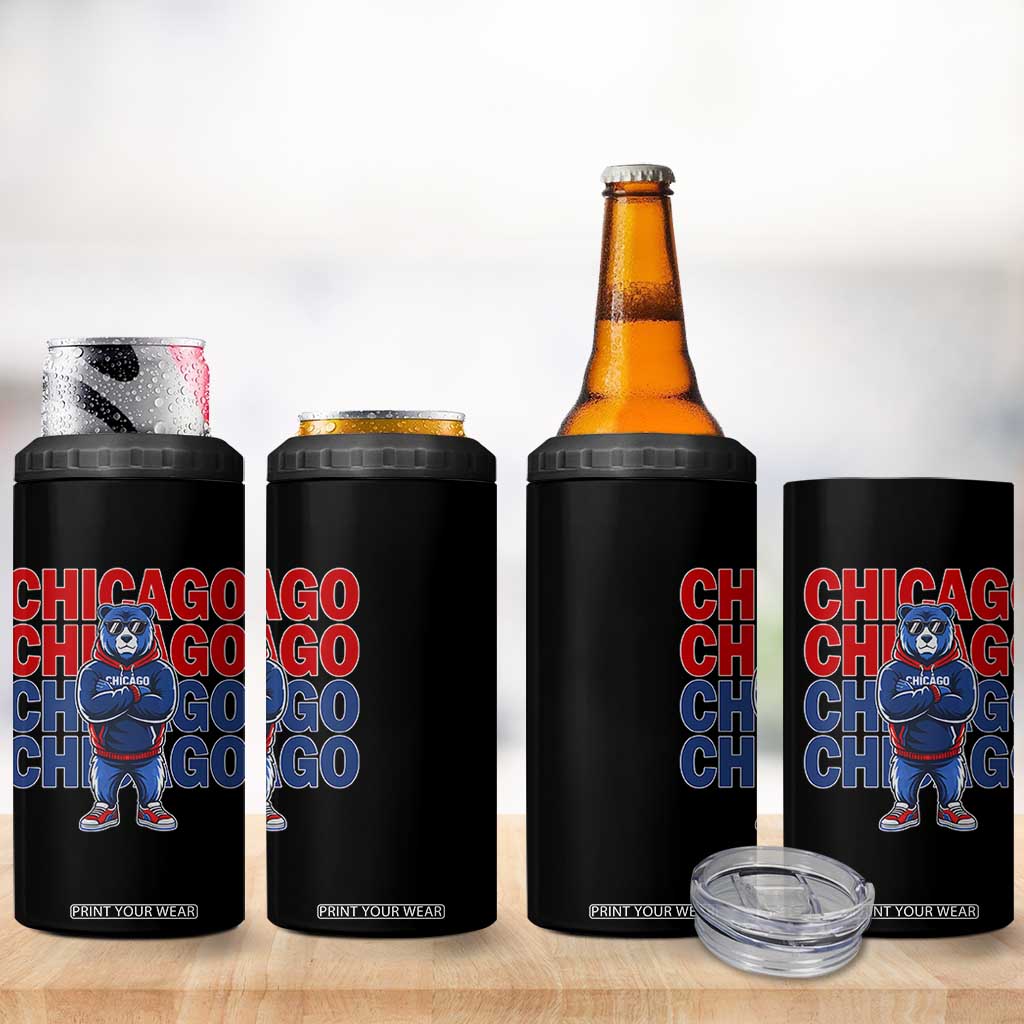 Vintage Chicago Pride Graphic 4 in 1 Can Cooler Tumbler US State Sports Fan Baseball Lover TS10 Print Your Wear