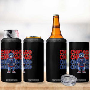 Vintage Chicago Pride Graphic 4 in 1 Can Cooler Tumbler US State Sports Fan Baseball Lover TS10 Print Your Wear