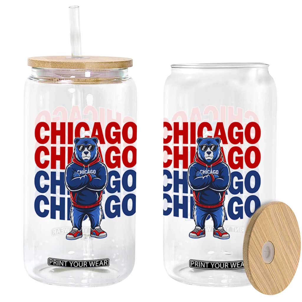 Vintage Chicago Pride Graphic Glass Can US State Sports Fan Baseball Lover TS10 Print Your Wear