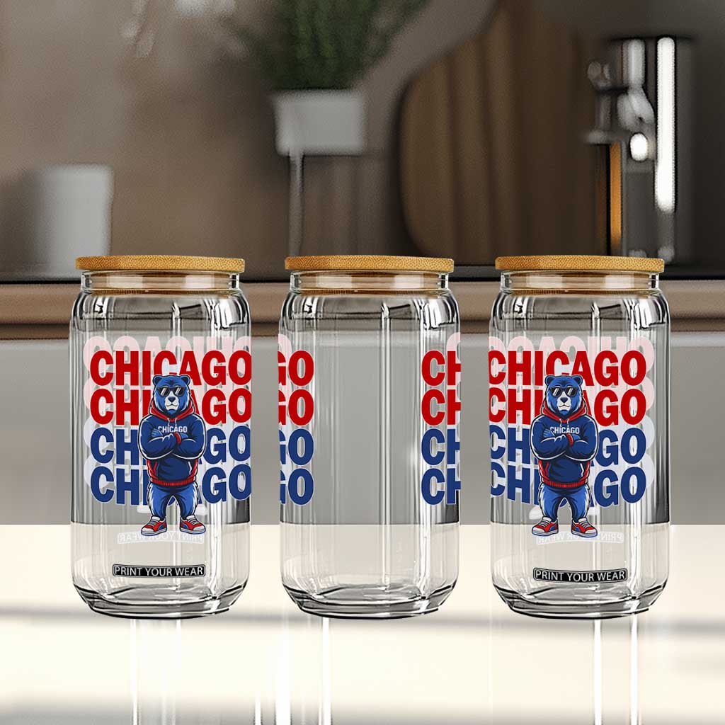Vintage Chicago Pride Graphic Glass Can US State Sports Fan Baseball Lover TS10 Print Your Wear