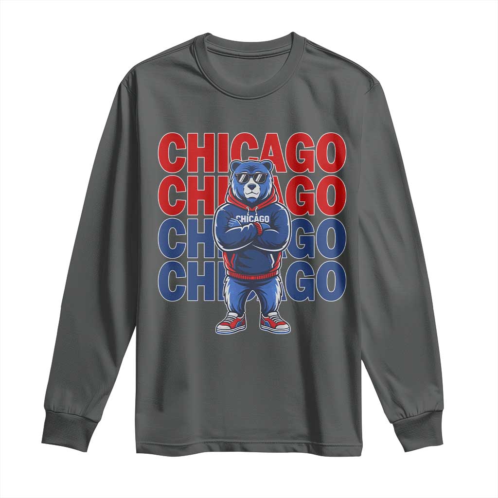 Vintage Chicago Pride Graphic Long Sleeve Shirt US State Sports Fan Baseball Lover TS10 Dark Heather Print Your Wear