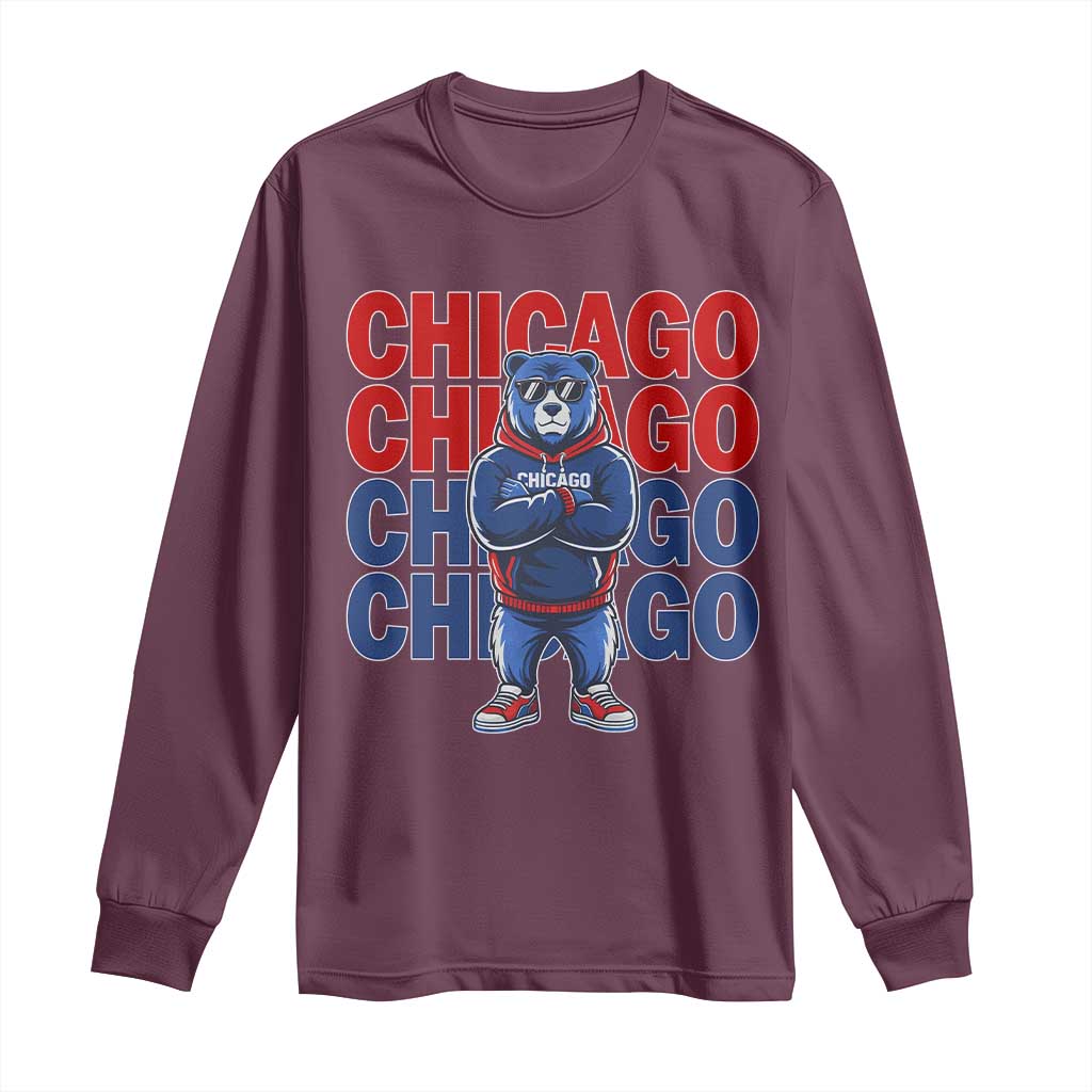 Vintage Chicago Pride Graphic Long Sleeve Shirt US State Sports Fan Baseball Lover TS10 Maroon Print Your Wear