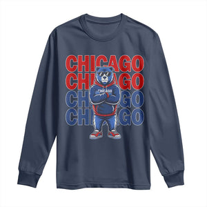 Vintage Chicago Pride Graphic Long Sleeve Shirt US State Sports Fan Baseball Lover TS10 Navy Print Your Wear