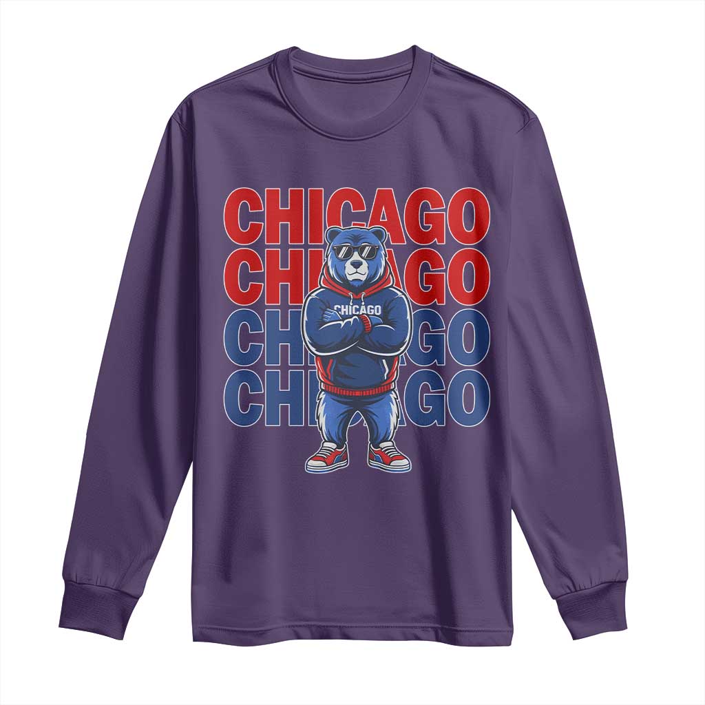 Vintage Chicago Pride Graphic Long Sleeve Shirt US State Sports Fan Baseball Lover TS10 Purple Print Your Wear