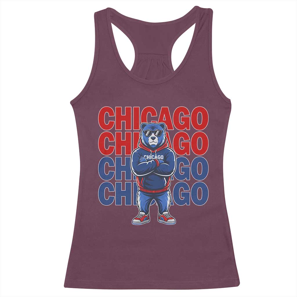 Vintage Chicago Pride Graphic Racerback Tank Top US State Sports Fan Baseball Lover TS10 Maroon Print Your Wear