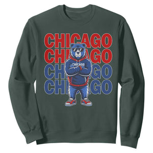 Vintage Chicago Pride Graphic Sweatshirt US State Sports Fan Baseball Lover TS10 Dark Forest Green Print Your Wear