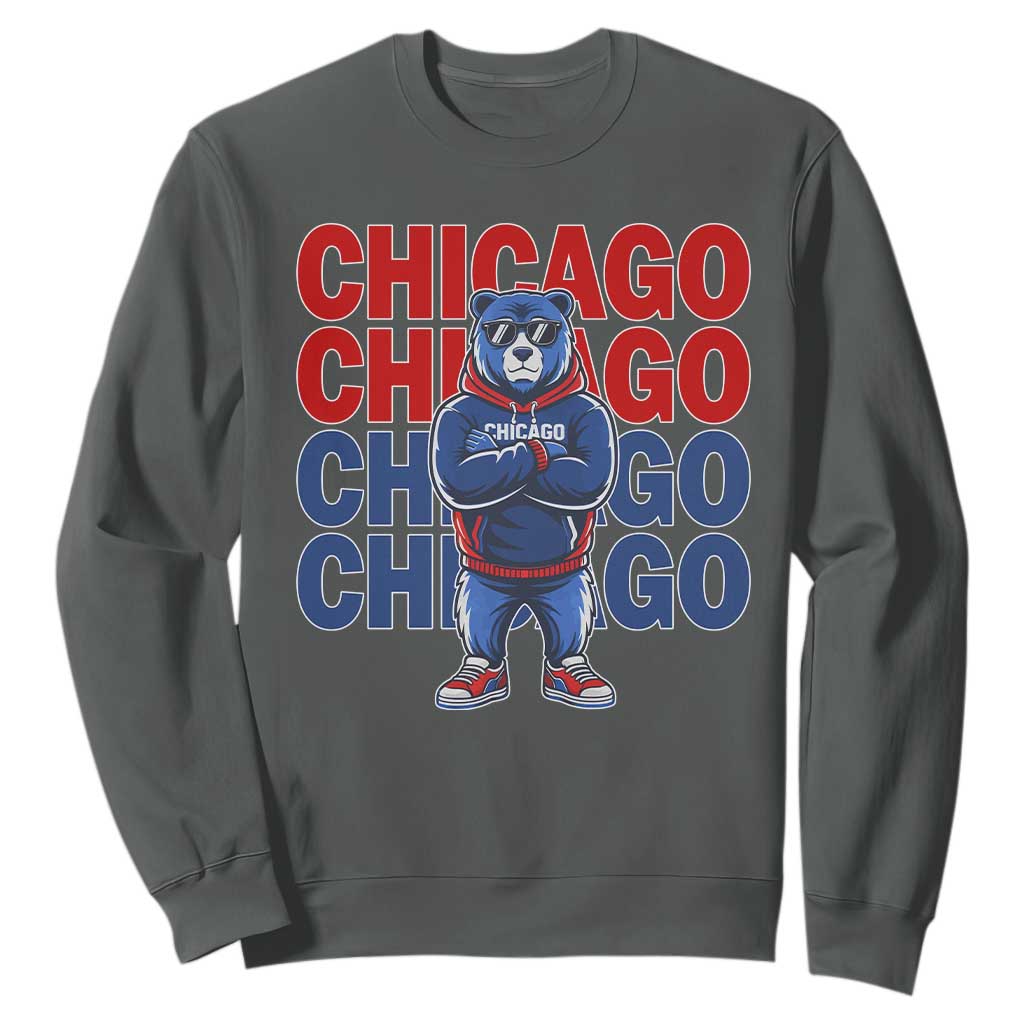 Vintage Chicago Pride Graphic Sweatshirt US State Sports Fan Baseball Lover TS10 Dark Heather Print Your Wear