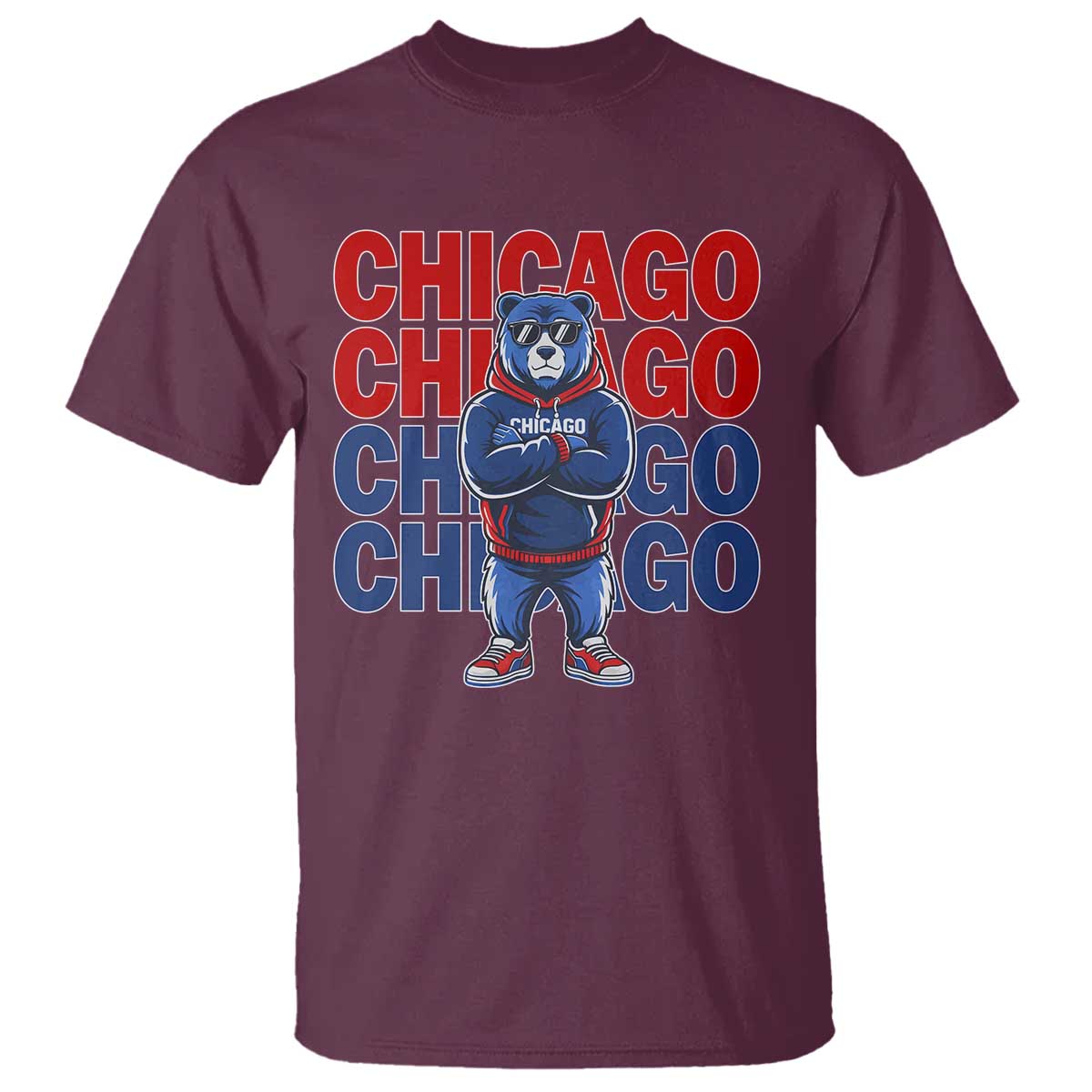 Vintage Chicago Pride Graphic T Shirt US State Sports Fan Baseball Lover TS10 Maroon Print Your Wear