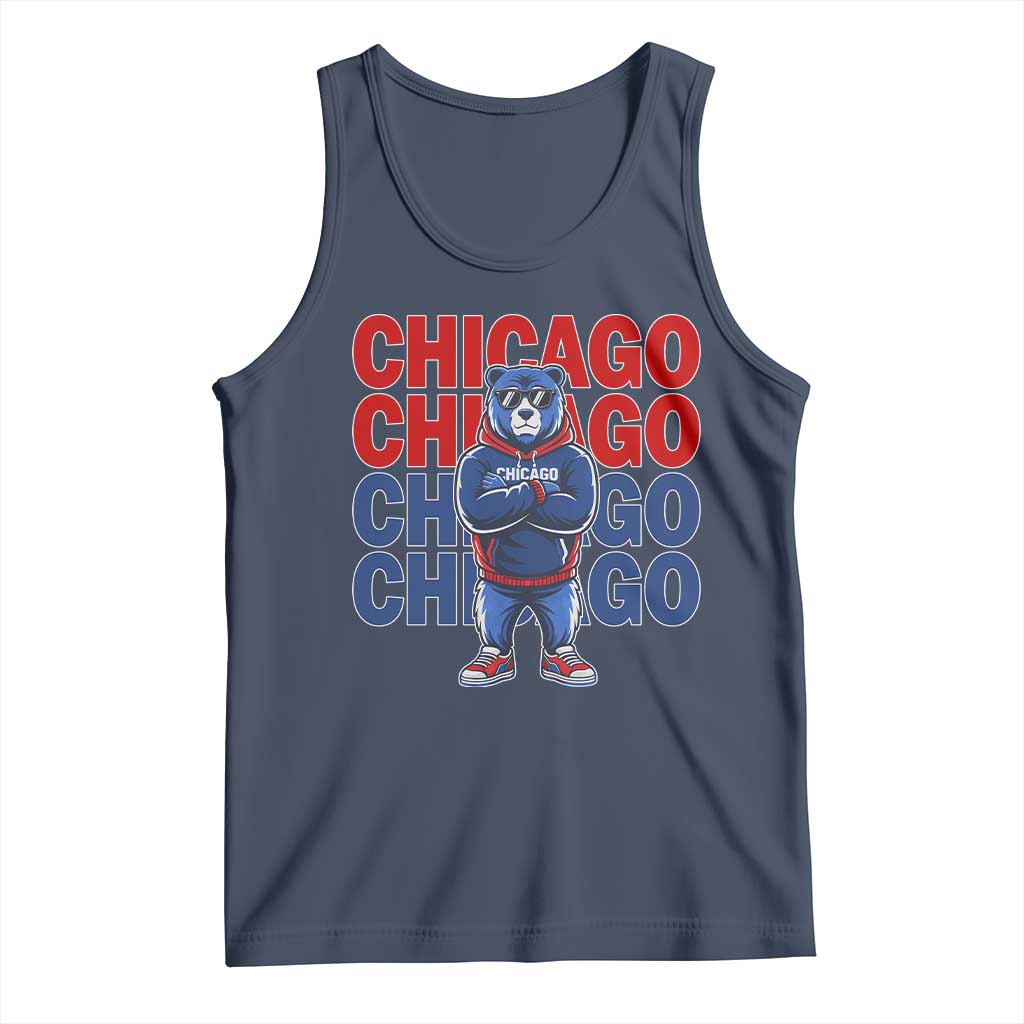 Vintage Chicago Pride Graphic Tank Top US State Sports Fan Baseball Lover TS10 Navy Print Your Wear