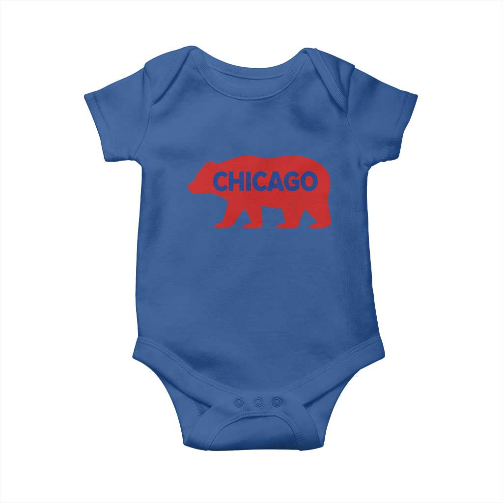 Chicago Baseball Baby Onesie Vintage Distressed Illinois City Pride Baseball Lover TS10 Royal Blue Print Your Wear