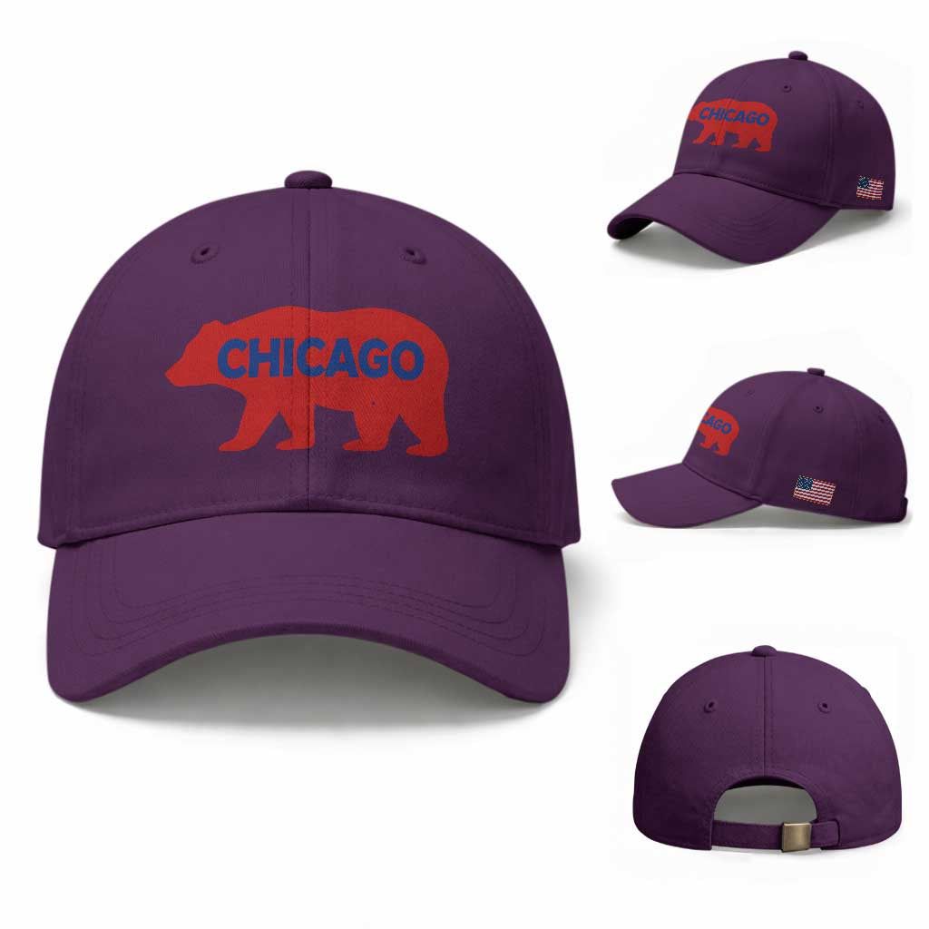 Chicago Baseball Baseball Cap Vintage Distressed Illinois City Pride Baseball Lover TS10 Baseball Cap Universal Fit Purple Print Your Wear