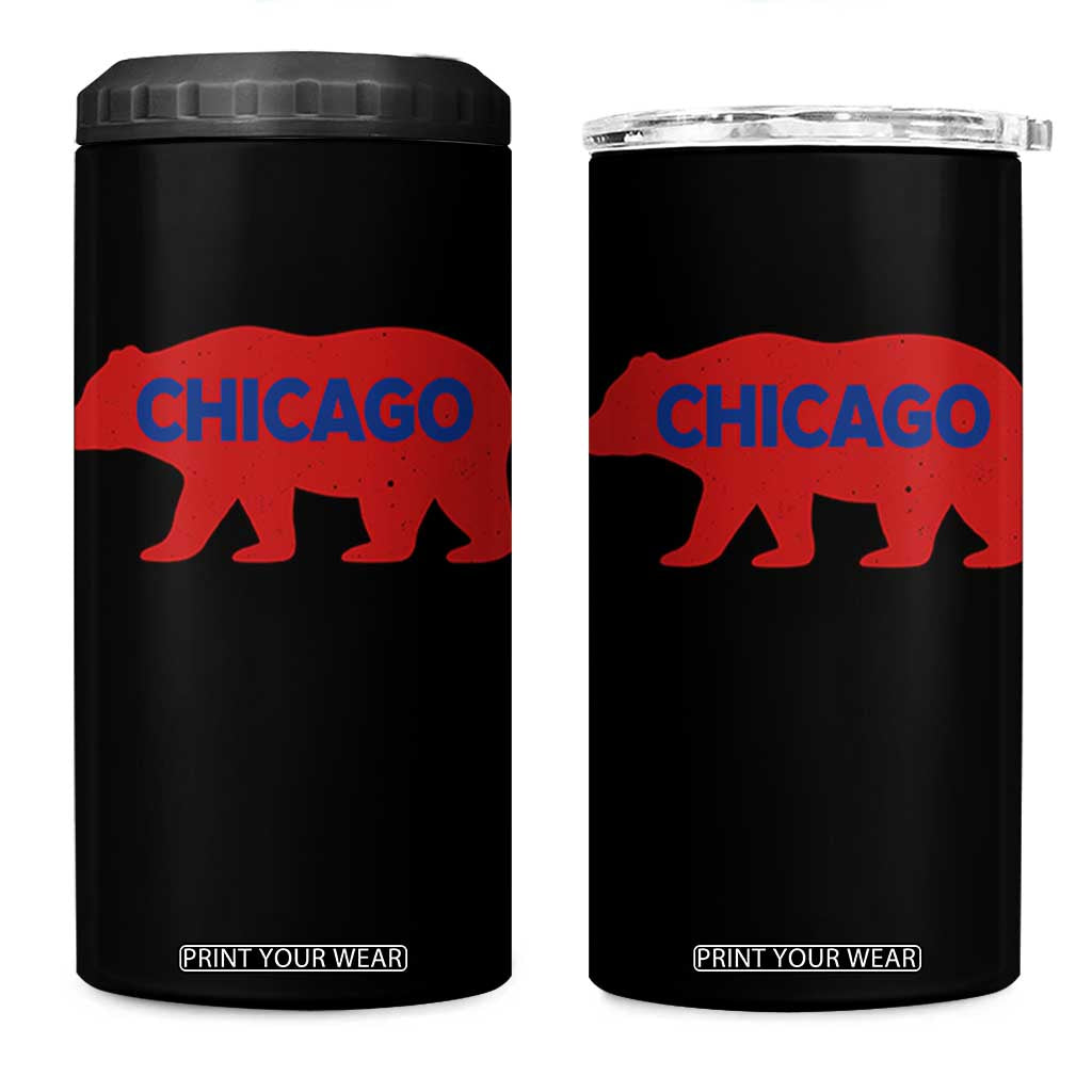 Chicago Baseball 4 in 1 Can Cooler Tumbler Vintage Distressed Illinois City Pride Baseball Lover TS10 One Size: 16 oz Black Print Your Wear