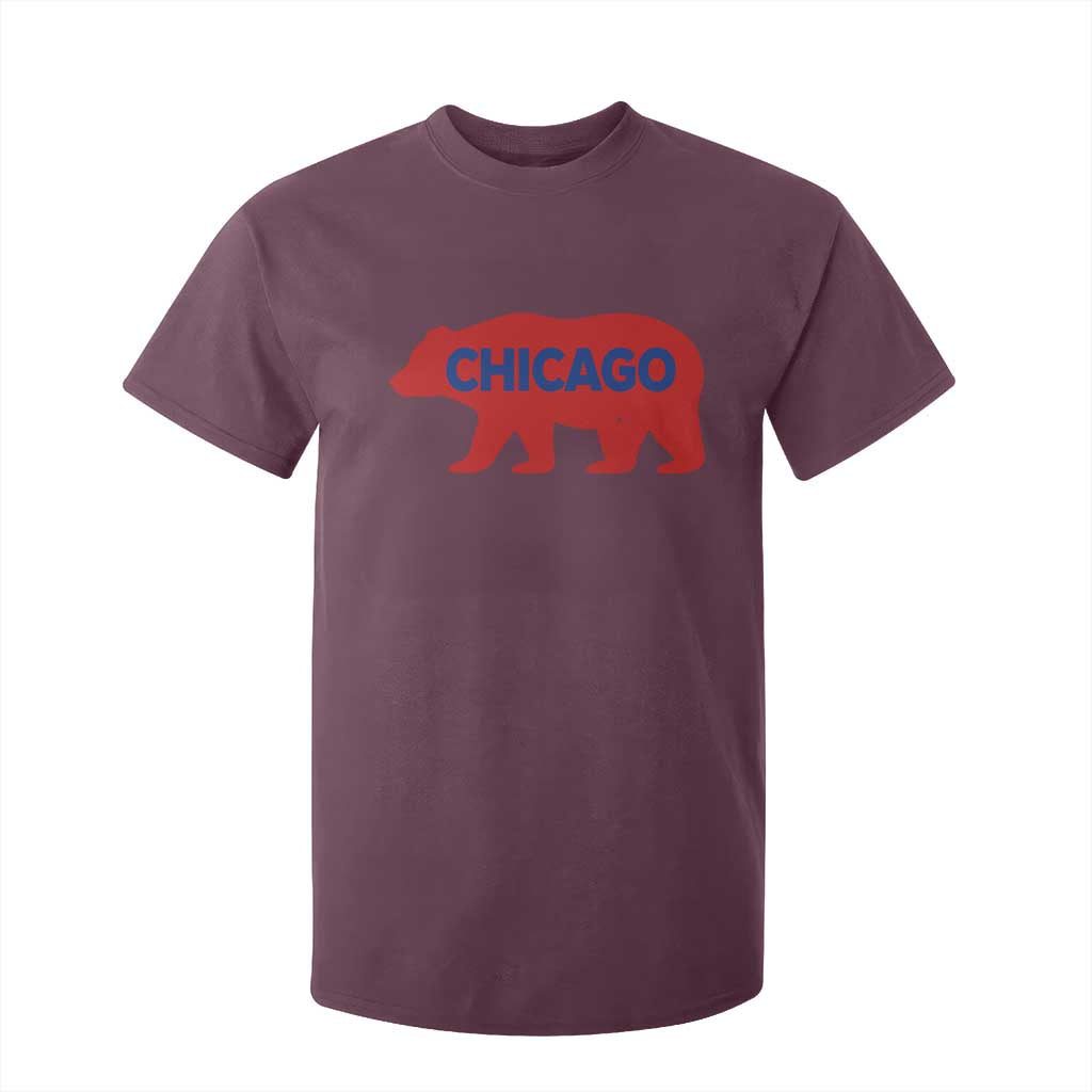 Chicago Baseball T Shirt For Kid Vintage Distressed Illinois City Pride Baseball Lover TS10 Maroon Print Your Wear