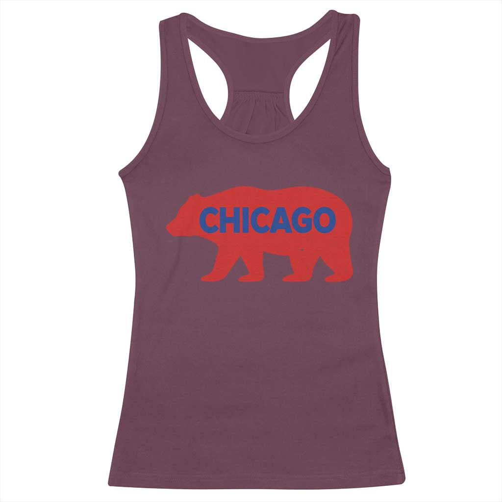 Chicago Baseball Racerback Tank Top Vintage Distressed Illinois City Pride Baseball Lover TS10 Maroon Print Your Wear