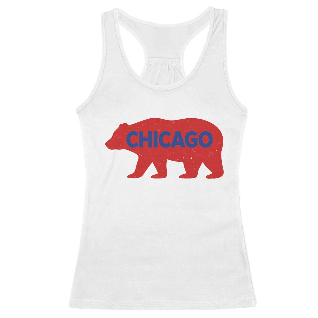 Chicago Baseball Racerback Tank Top Vintage Distressed Illinois City Pride Baseball Lover TS10 White Print Your Wear
