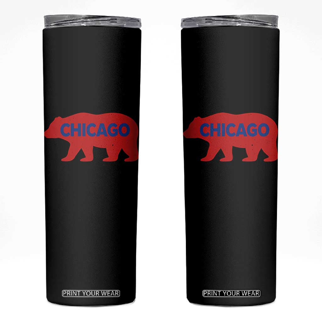 Chicago Baseball Skinny Tumbler Vintage Distressed Illinois City Pride Baseball Lover TS10 Black Print Your Wear