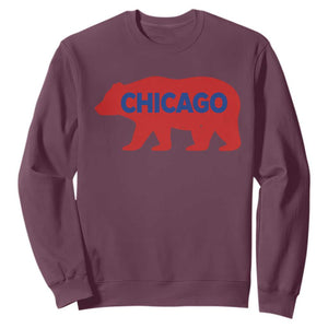 Chicago Baseball Sweatshirt Vintage Distressed Illinois City Pride Baseball Lover TS10 Maroon Print Your Wear