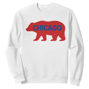 Chicago Baseball Sweatshirt Vintage Distressed Illinois City Pride Baseball Lover TS10 White Print Your Wear