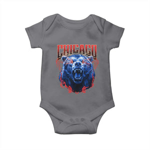 Retro Chicago Baby Onesie Vintage Cub Bootleg Graphic Baseball Fans TS10 Charcoal Print Your Wear