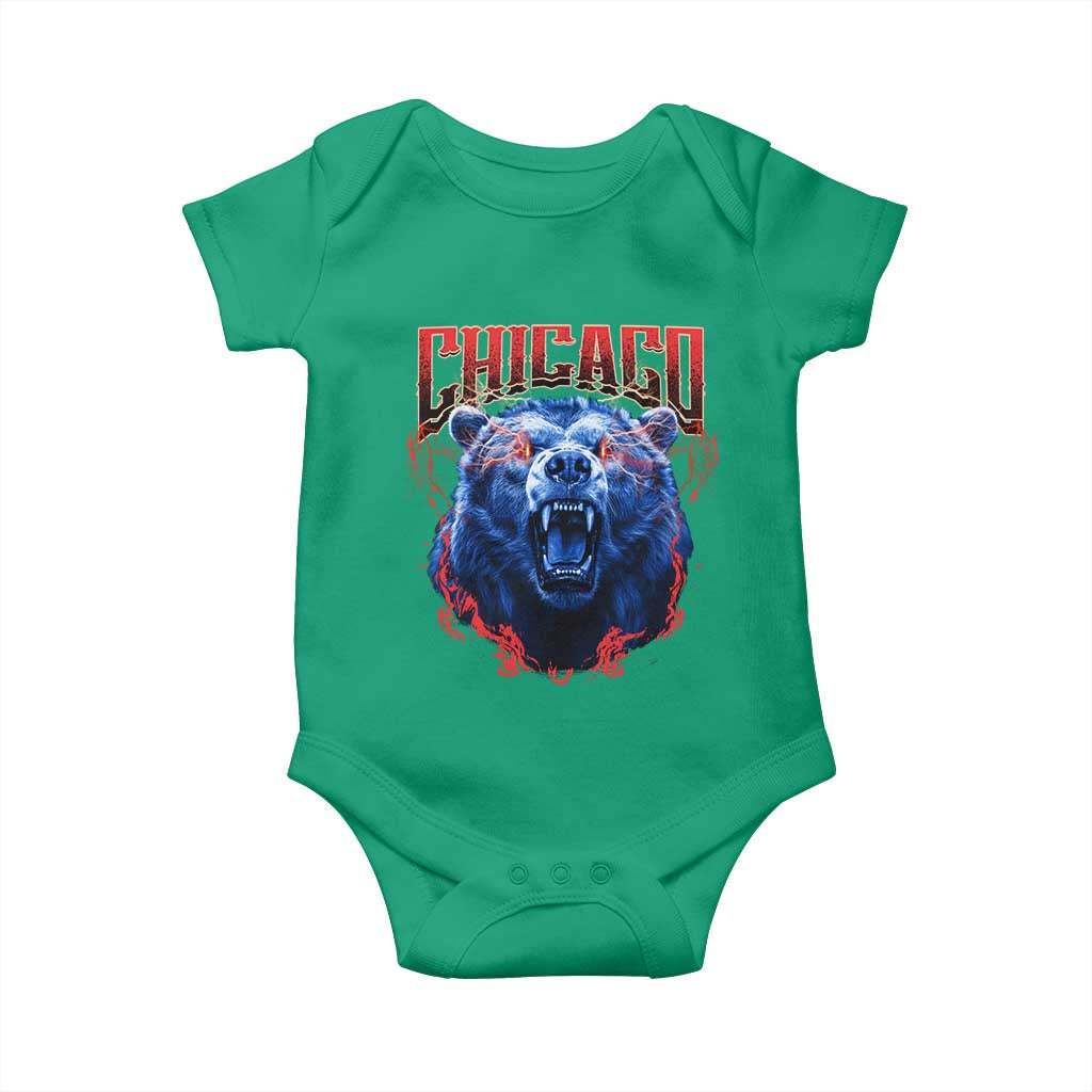Retro Chicago Baby Onesie Vintage Cub Bootleg Graphic Baseball Fans TS10 Irish Green Print Your Wear