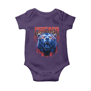 Retro Chicago Baby Onesie Vintage Cub Bootleg Graphic Baseball Fans TS10 Purple Print Your Wear