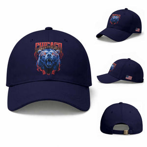 Retro Chicago Baseball Cap Vintage Cub Bootleg Graphic Baseball Fans TS10 Baseball Cap Universal Fit Dark Blue Print Your Wear