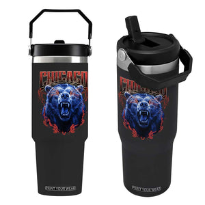 Retro Chicago Flip Straw Tumbler Vintage Cub Bootleg Graphic Baseball Fans TS10 One Size: 30 oz Black Print Your Wear