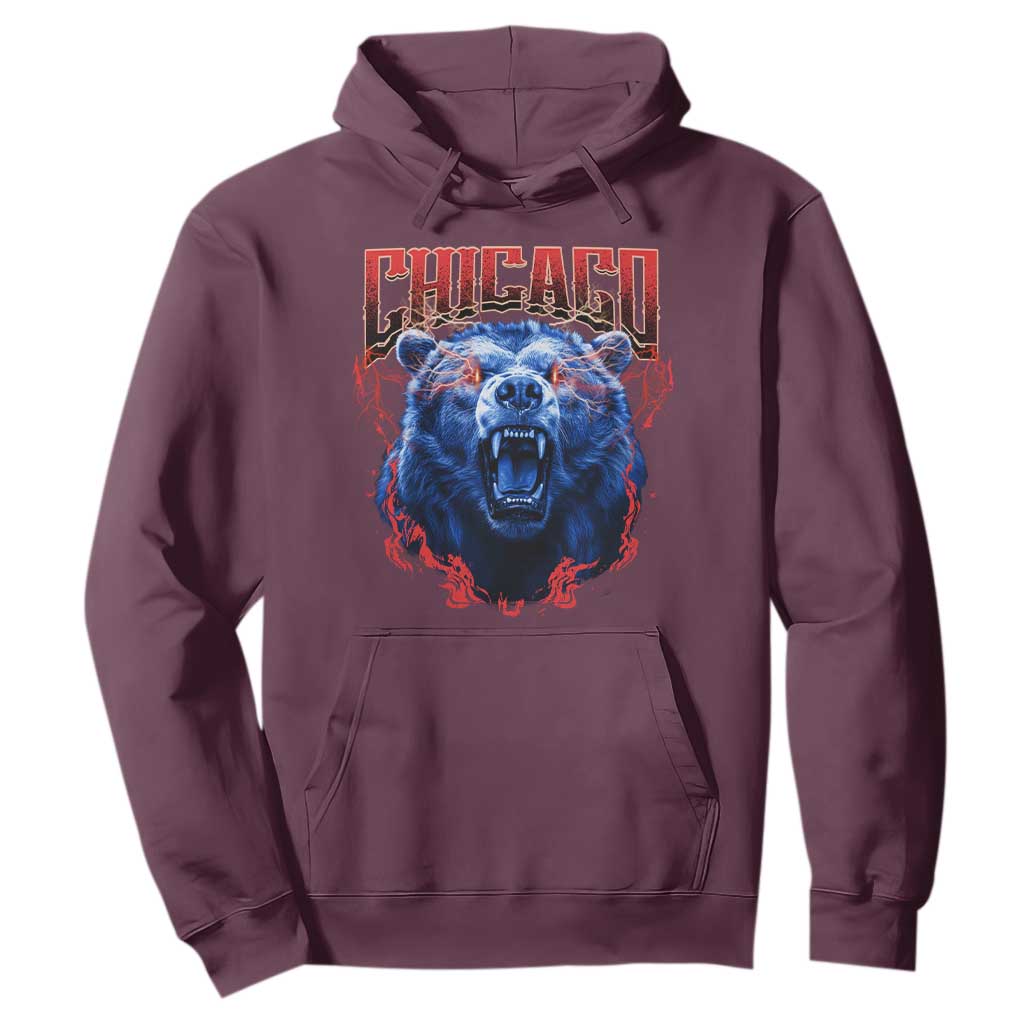 Retro Chicago Hoodie Vintage Cub Bootleg Graphic Baseball Fans TS10 Maroon Print Your Wear