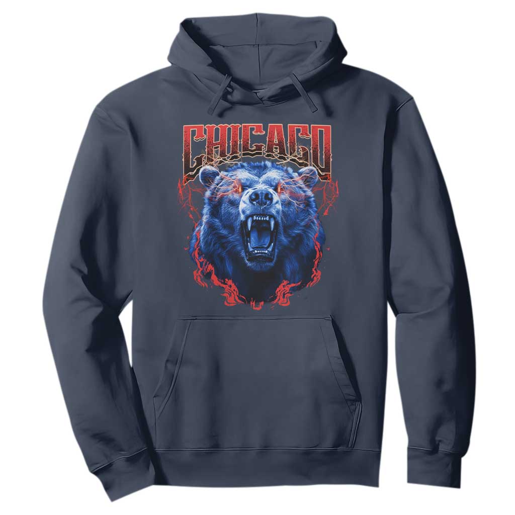 Retro Chicago Hoodie Vintage Cub Bootleg Graphic Baseball Fans TS10 Navy Print Your Wear