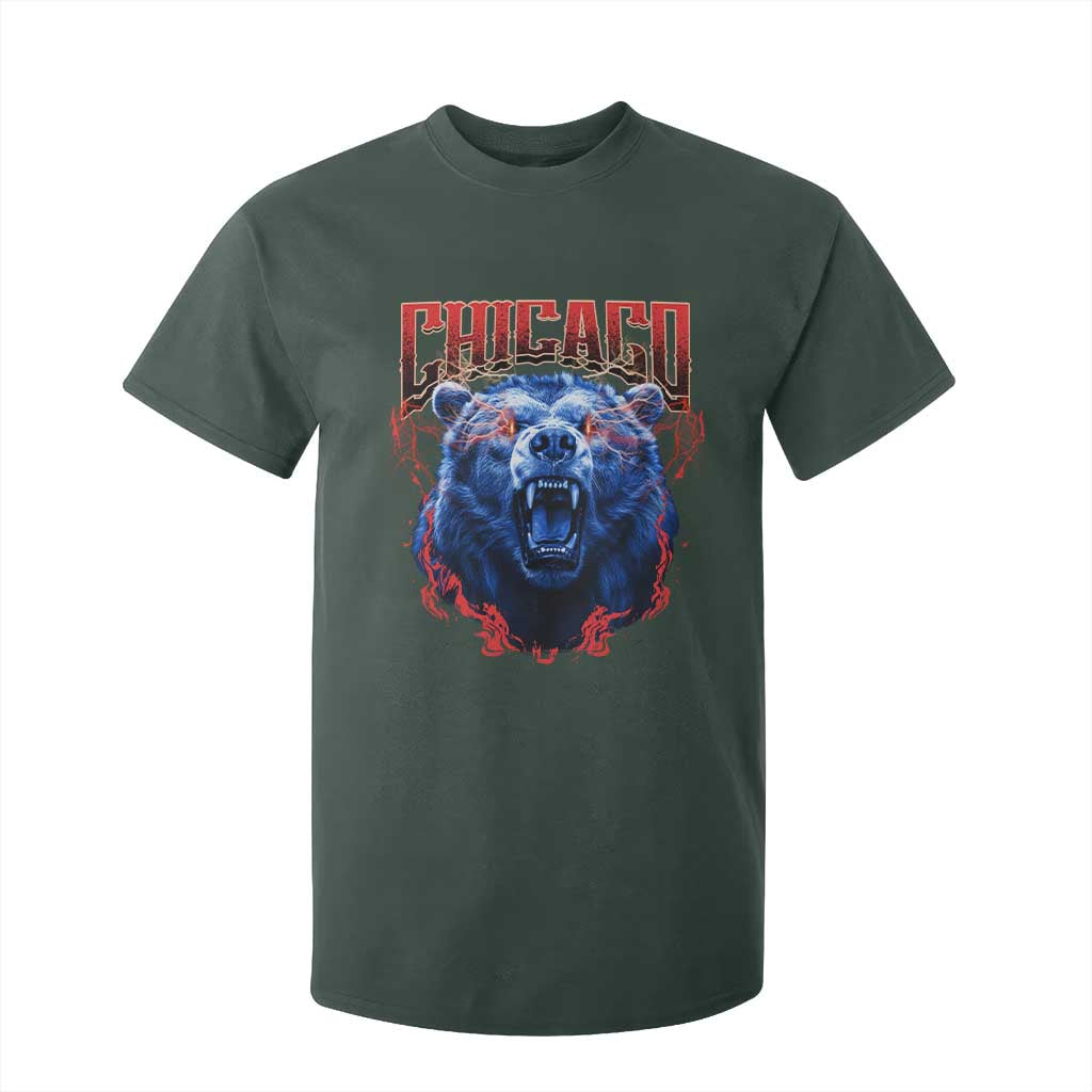 Retro Chicago T Shirt For Kid Vintage Cub Bootleg Graphic Baseball Fans TS10 Dark Forest Green Print Your Wear