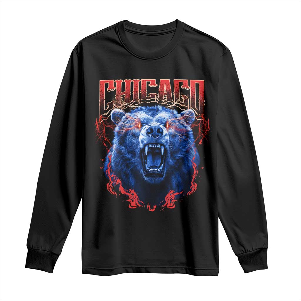 Retro Chicago Long Sleeve Shirt Vintage Cub Bootleg Graphic Baseball Fans TS10 Black Print Your Wear