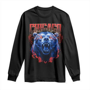 Retro Chicago Long Sleeve Shirt Vintage Cub Bootleg Graphic Baseball Fans TS10 Black Print Your Wear