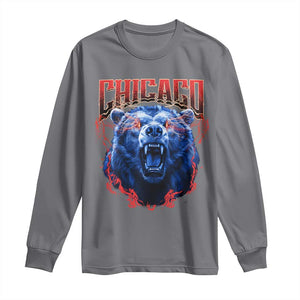 Retro Chicago Long Sleeve Shirt Vintage Cub Bootleg Graphic Baseball Fans TS10 Charcoal Print Your Wear