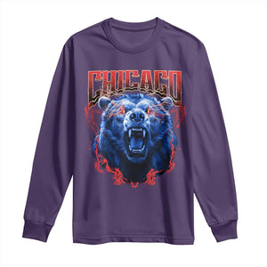 Retro Chicago Long Sleeve Shirt Vintage Cub Bootleg Graphic Baseball Fans TS10 Purple Print Your Wear