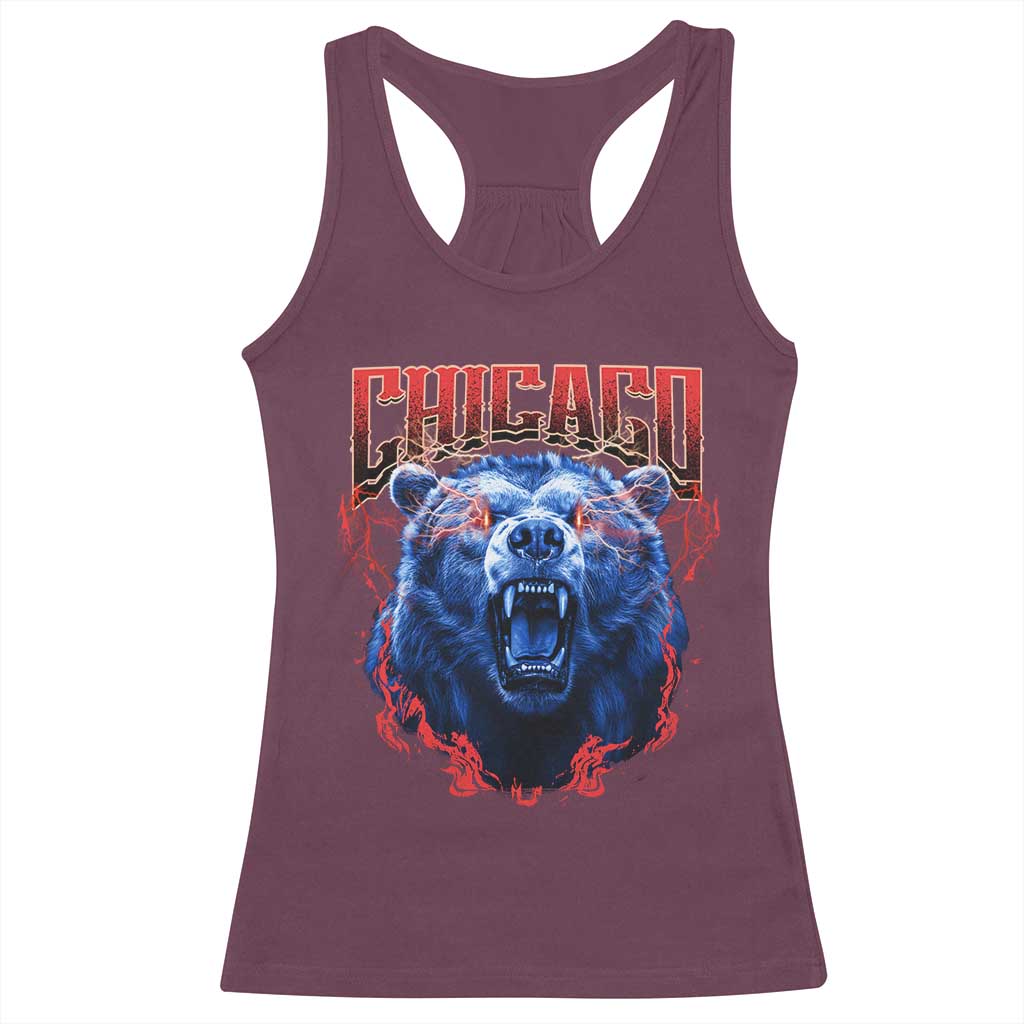 Retro Chicago Racerback Tank Top Vintage Cub Bootleg Graphic Baseball Fans TS10 Maroon Print Your Wear