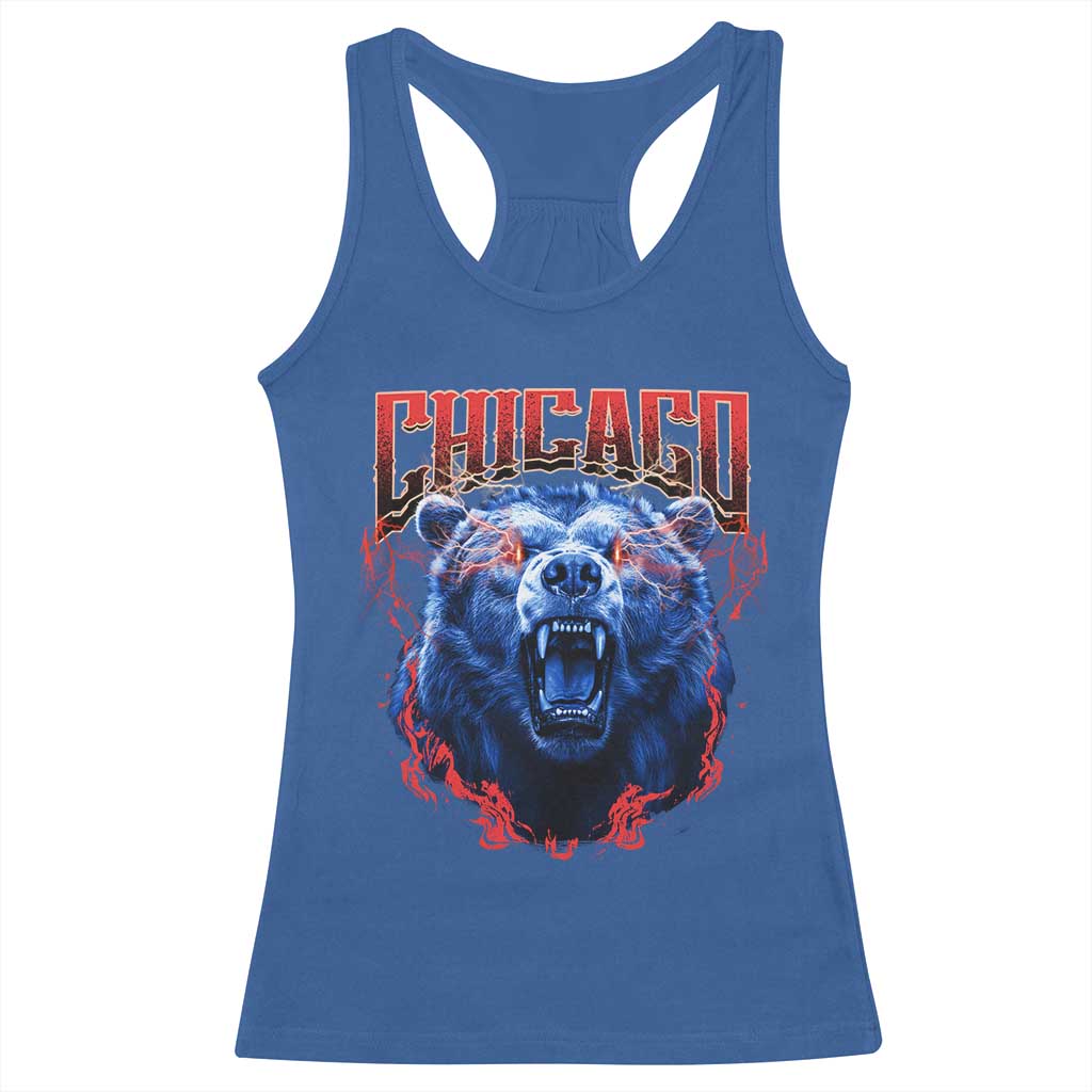 Retro Chicago Racerback Tank Top Vintage Cub Bootleg Graphic Baseball Fans TS10 Royal Blue Print Your Wear